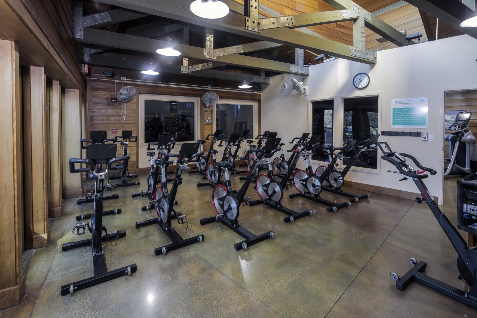 YMCA Louisville Oldham County branch cycling studio