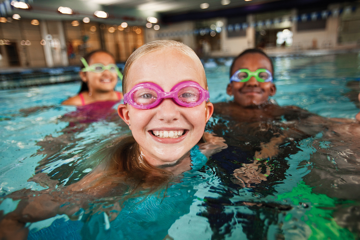  Children swimming at YMCA Louisville swimming pool