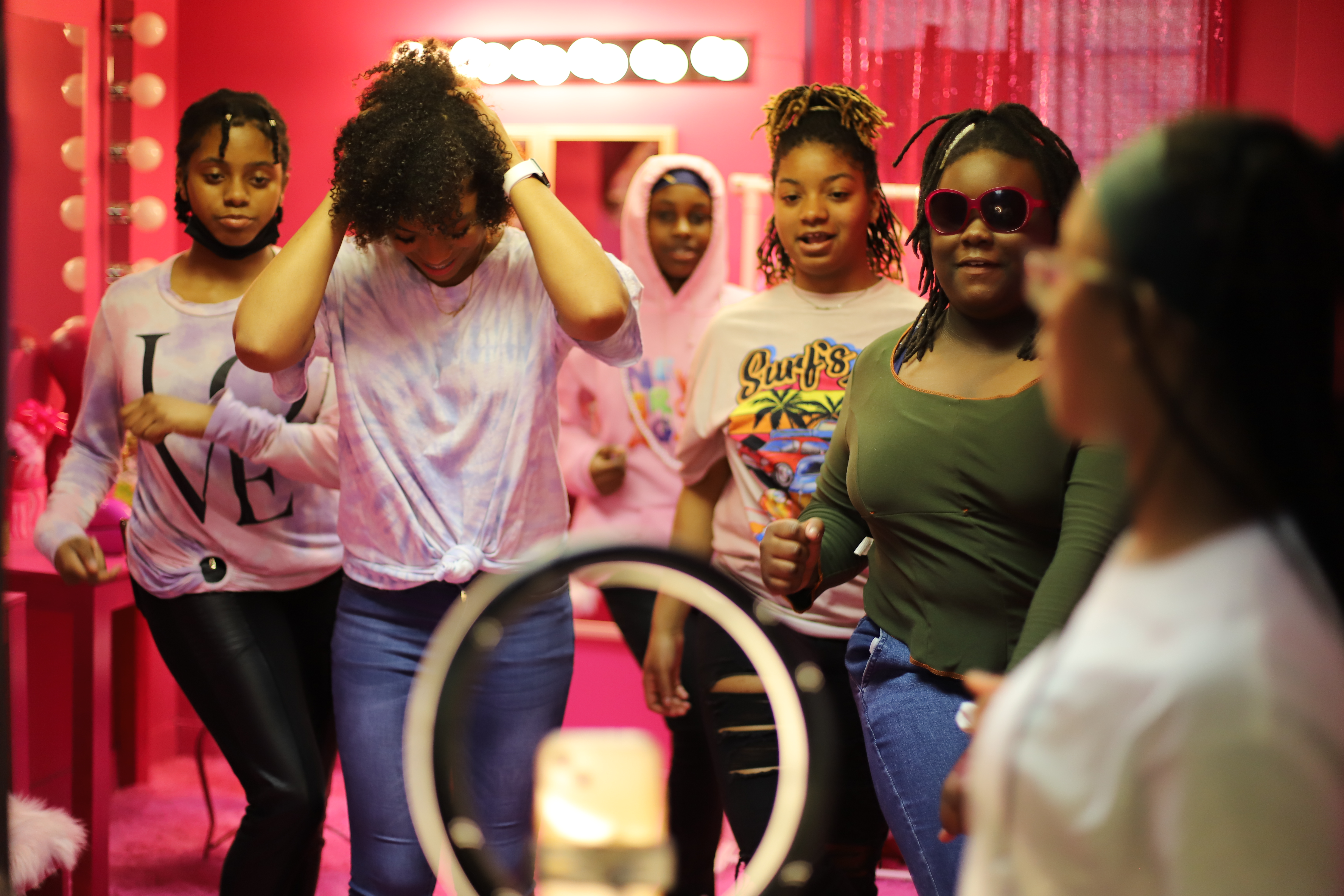 Group of teens preparing for a fashion show Group of teens preparing for a fashion show