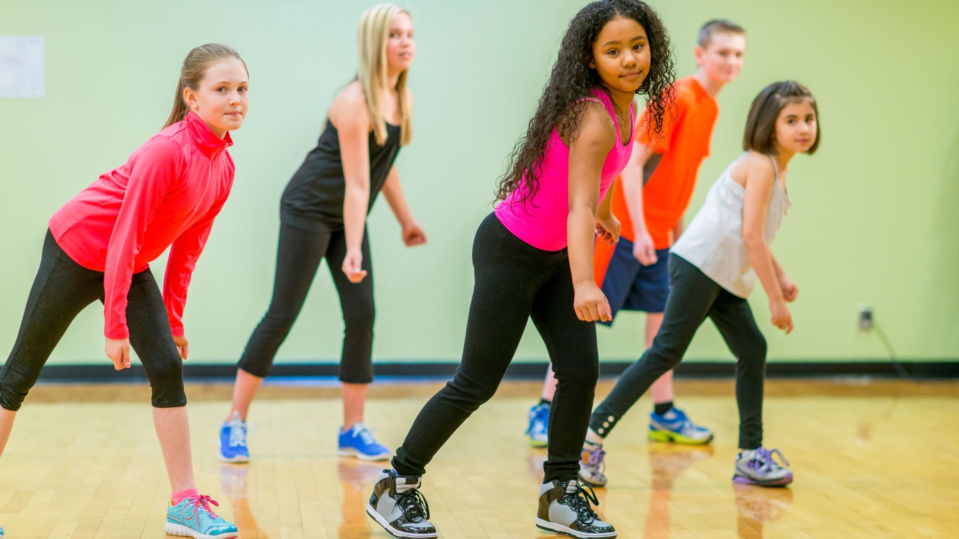Group of kids preparing for a dance performance Group of kids preparing for a dance performance