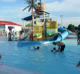 YMCA Louisville Calypso Cove Waterpark interactive play structure