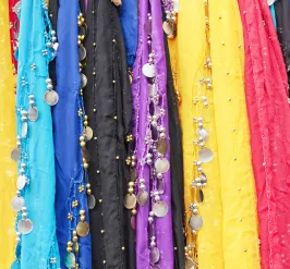 A picture of dresses with many colors