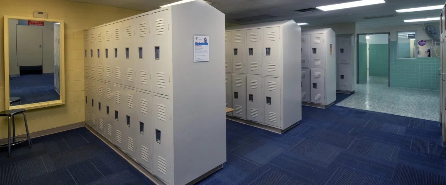 YMCA Louisville Clark County branch locker room