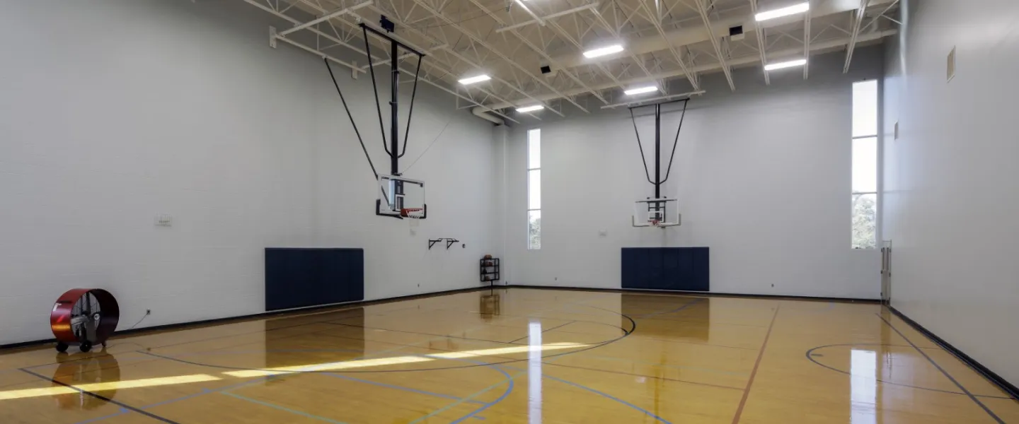 YMCA Louisville Oldham County branch basketball court