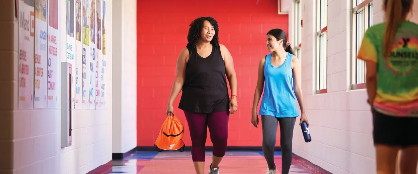 YMCA members walking together after a class