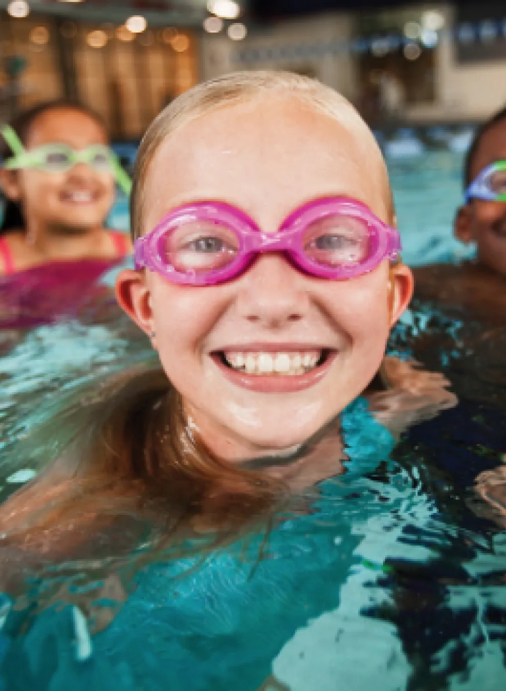 Children swimming in a pool