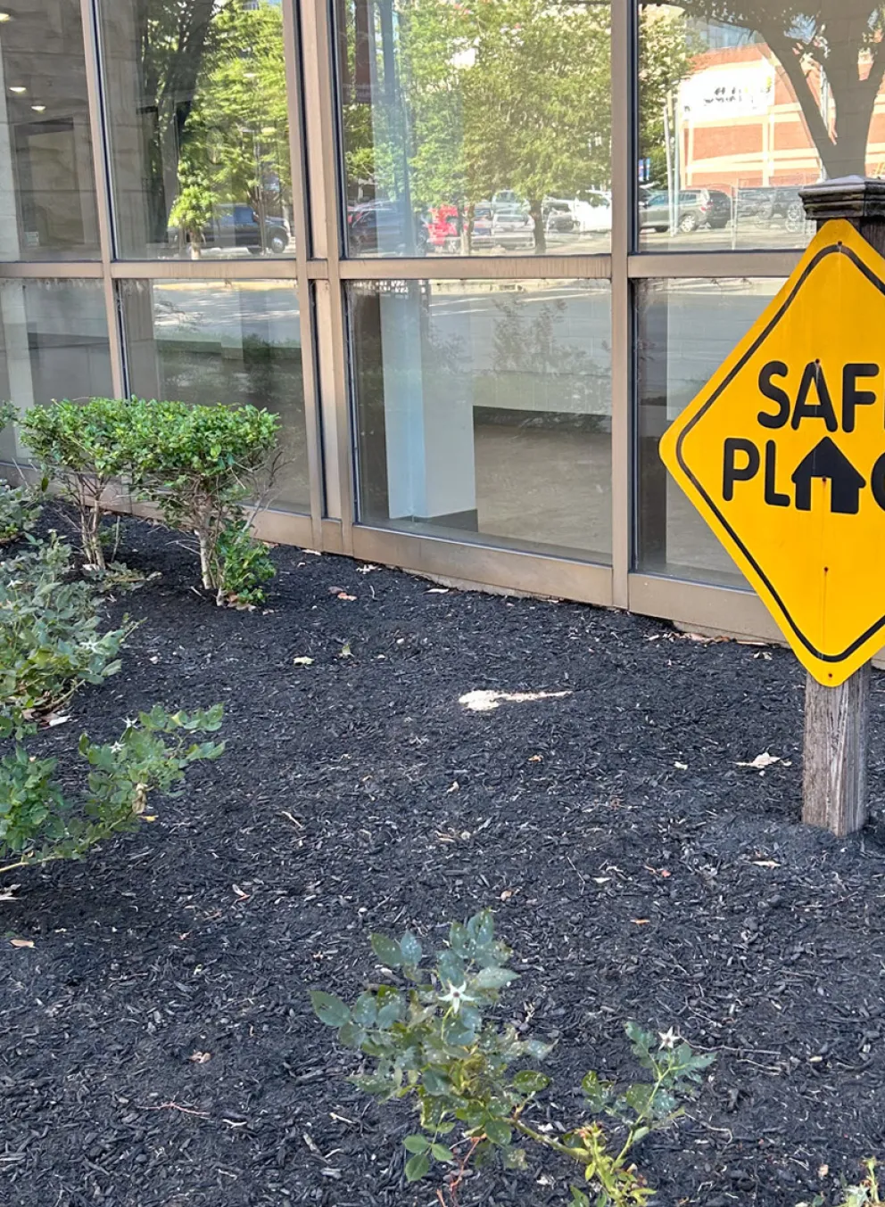 Safe Place sign outside of a YMCA branch
