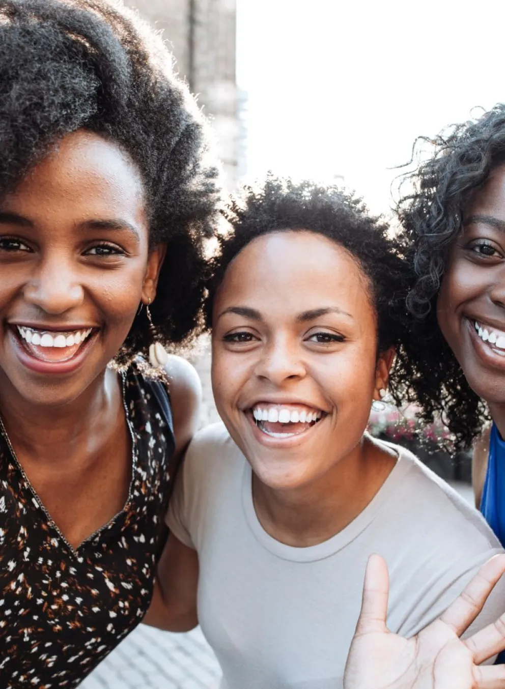 Smiling teens