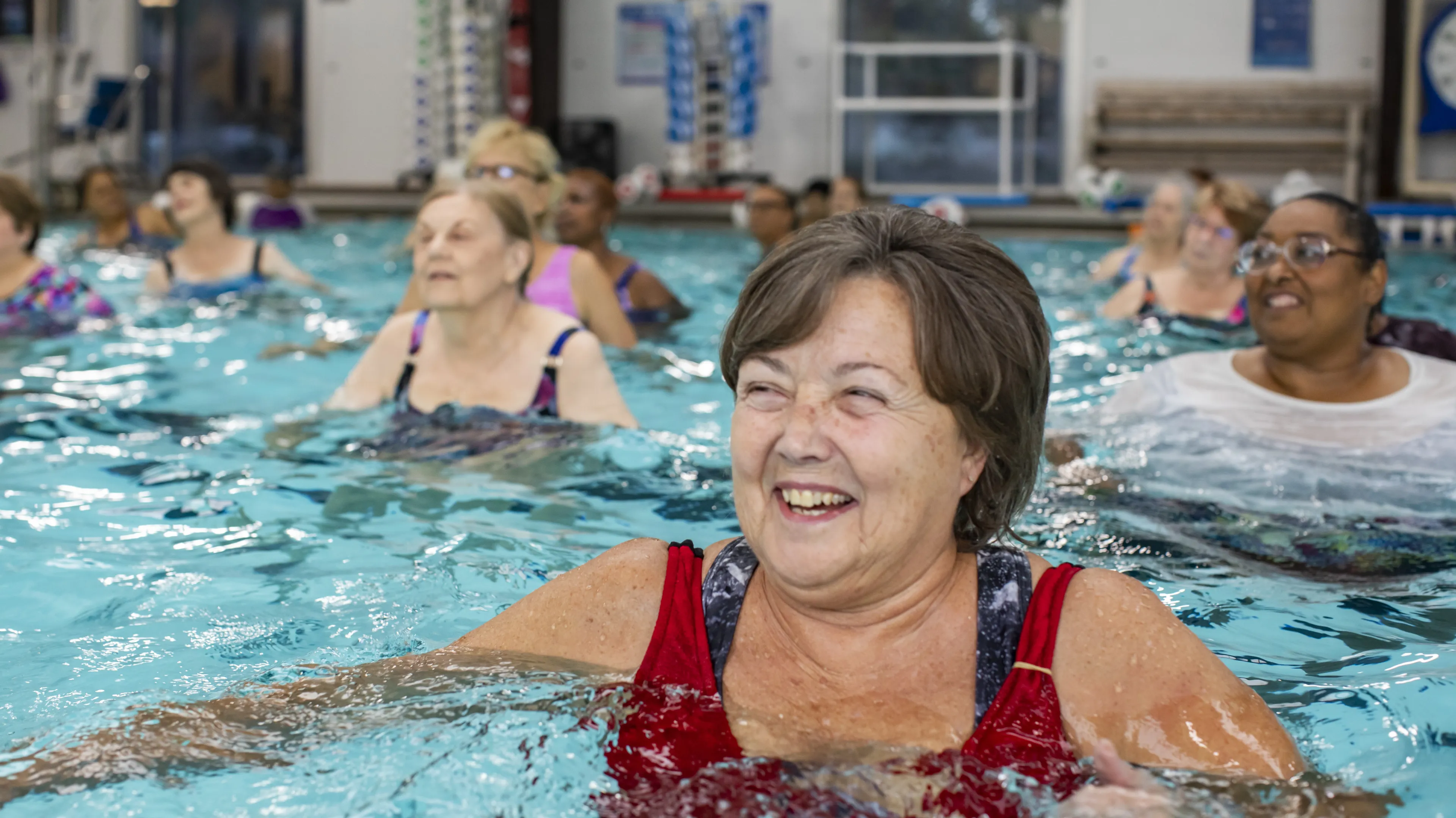 Aqua Aerobics Class with Seniors