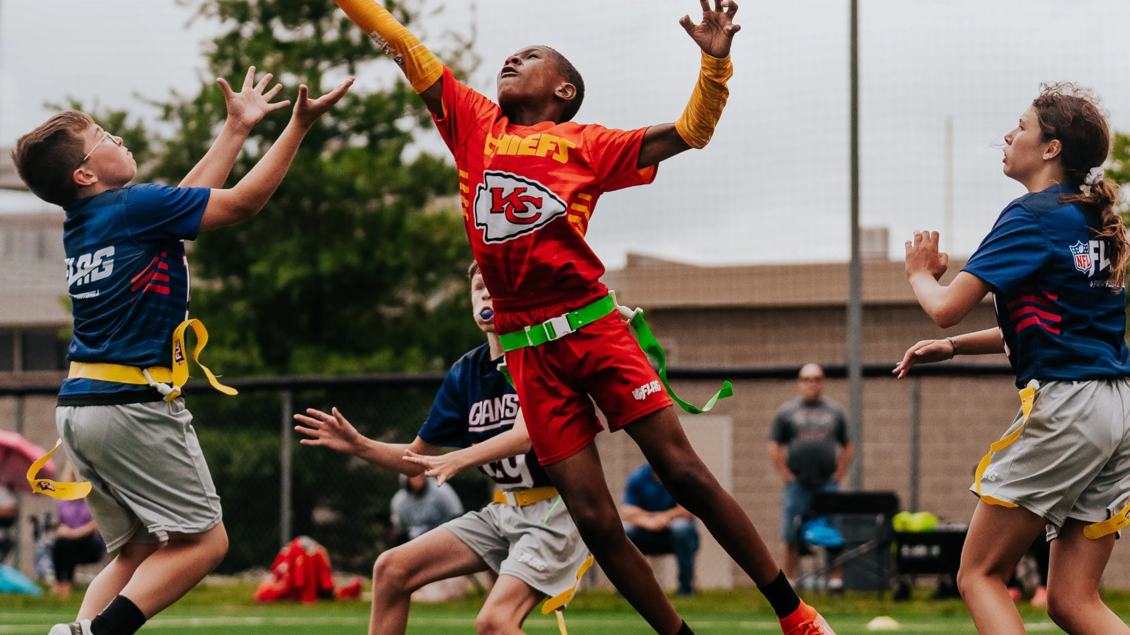 Children playing flag football