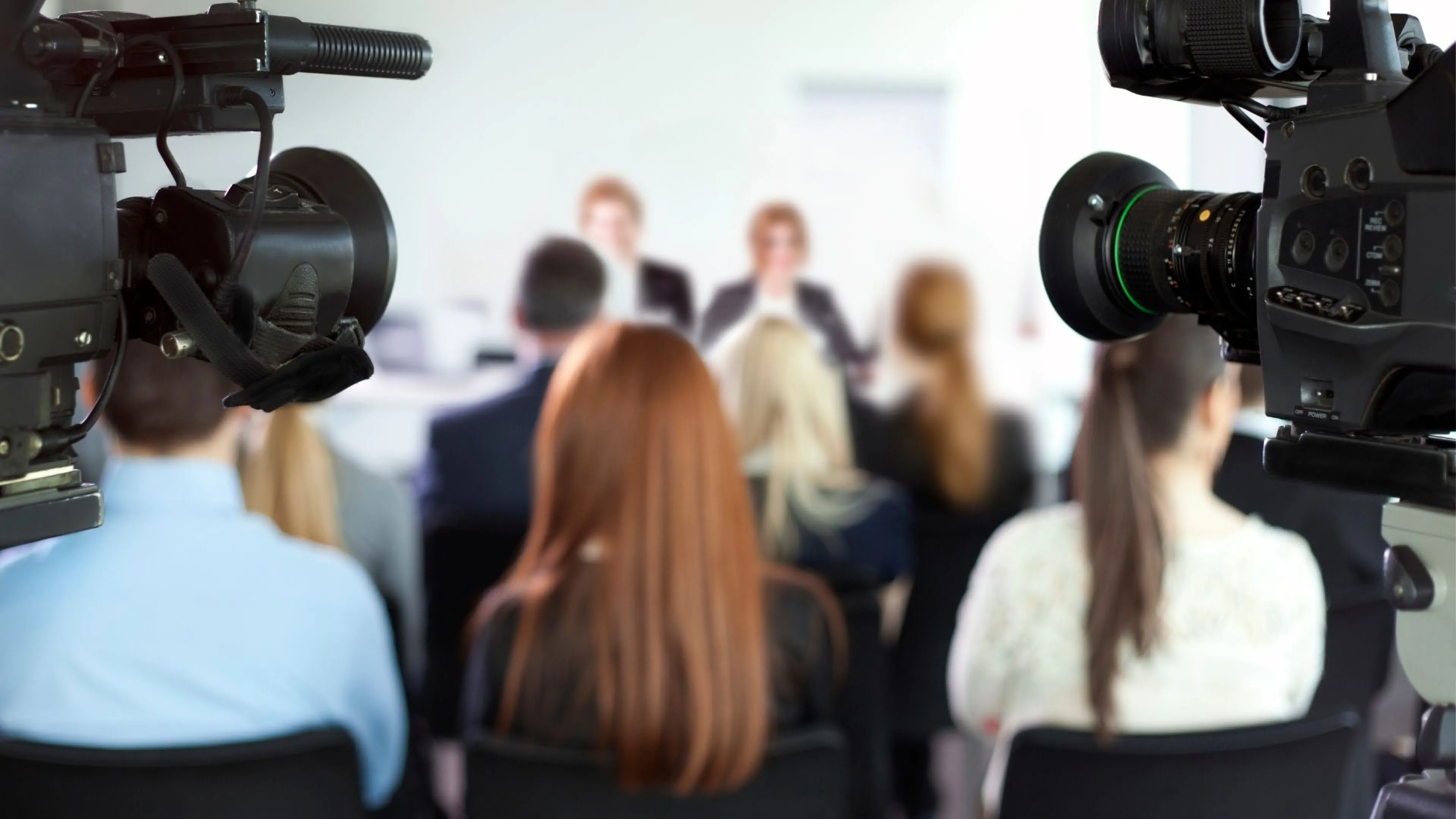 Cameras at a press conference