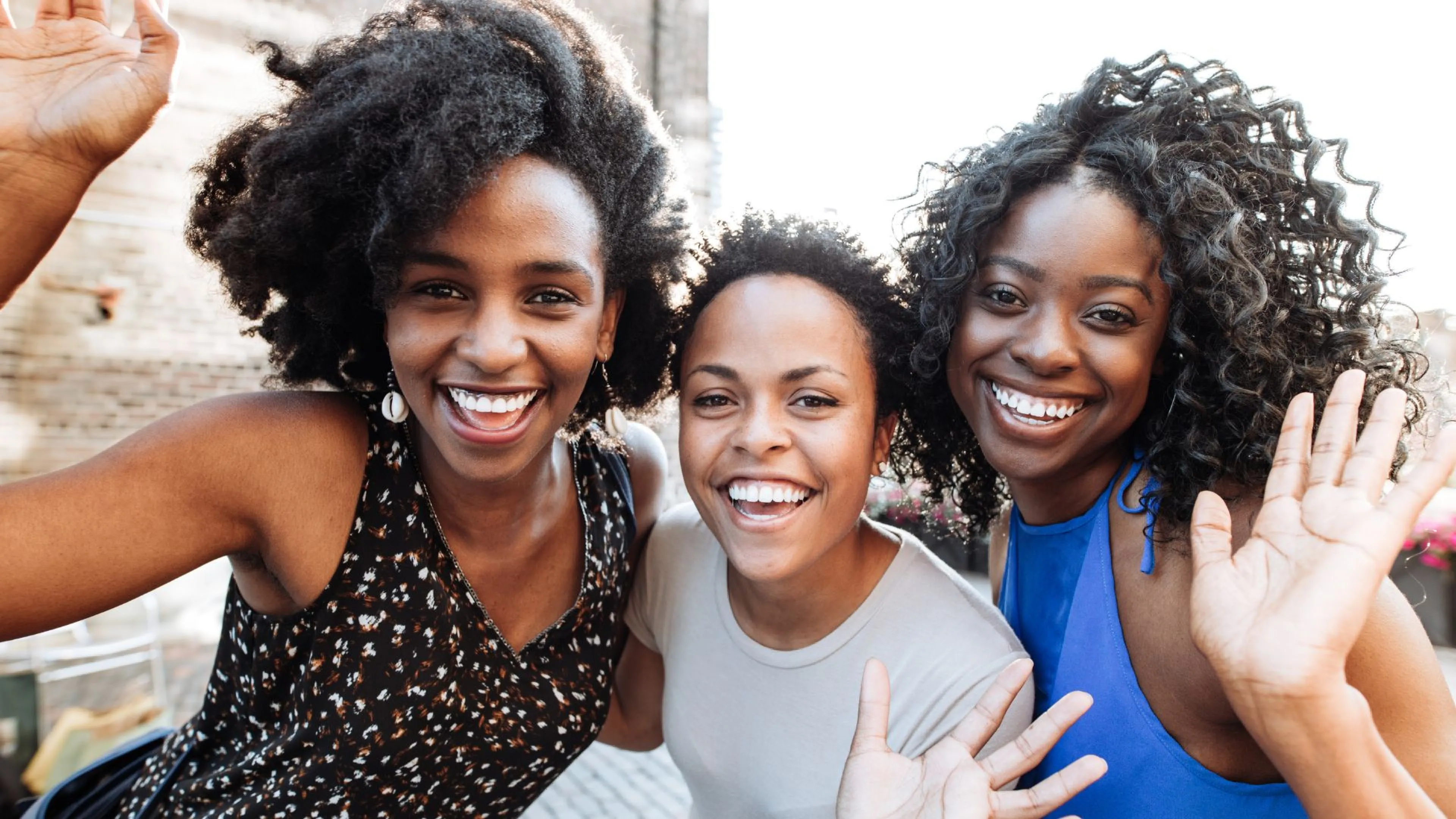 Smiling teens