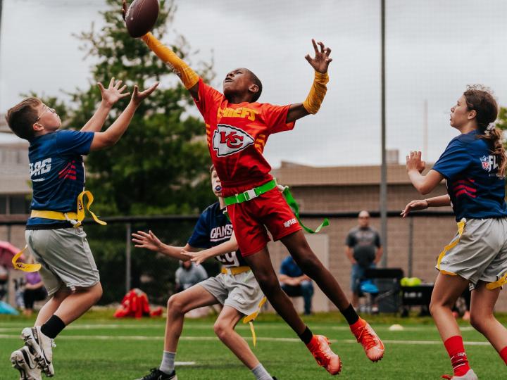 Children playing flag football