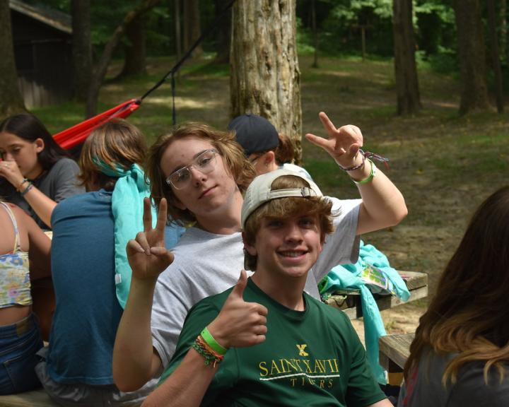 YMCA Camp Piomingo Campers giving the thumbs up for the camera