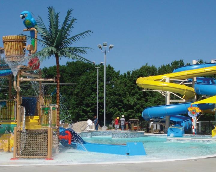 YMCA Louisville Calypso Cove Waterpark interactive play structure YMCA Louisville Calypso Cove Waterpark interactive play structure