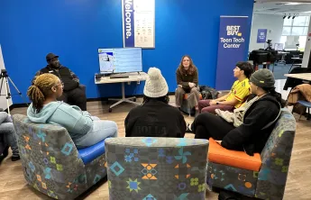 Teens talking to each other