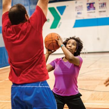 YMCA Louisville members playing community basketball YMCA Louisville members playing community basketball