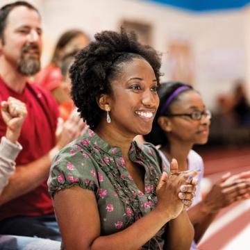 YMCA Louisville parents cheering at youth sports league YMCA Louisville parents cheering at youth sports league