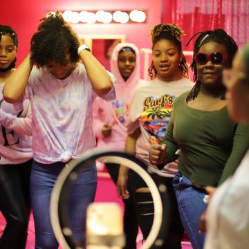 Group of teens preparing for a fashion show Group of teens preparing for a fashion show
