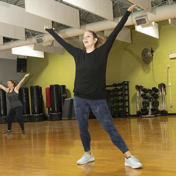 People in a YMCA dance class People in a YMCA dance class