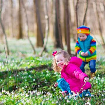 Young kids outdoors enjoying nature Young kids outdoors enjoying nature